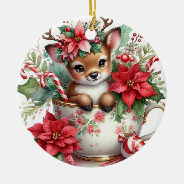 Adorno De Cerámica Navidades Mug Reindeer 6 (Frente)