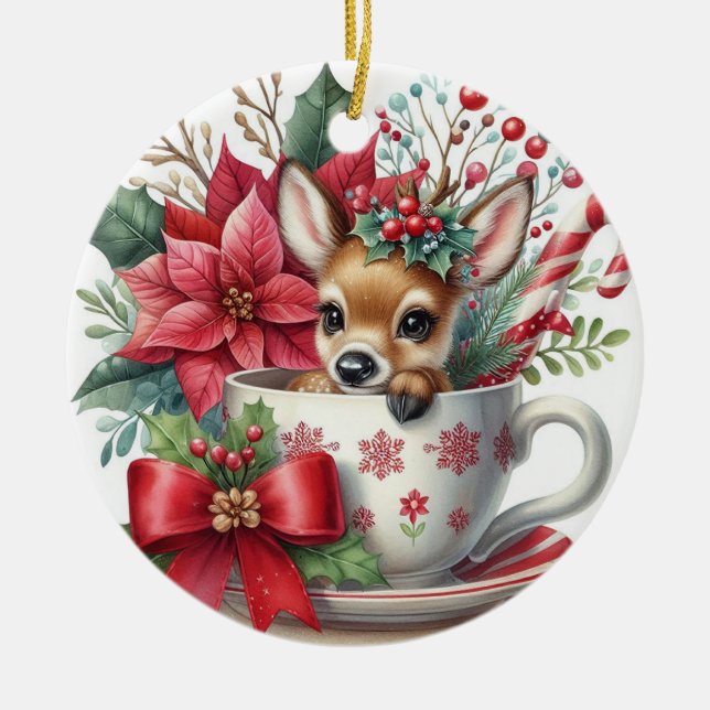 Adorno De Cerámica Navidades Mug Reindeer 7 (Frente)