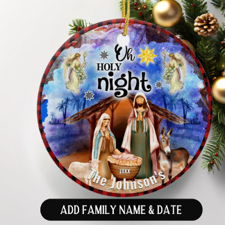 Adorno De Cerámica Navidades Natividad Familia Personalizada