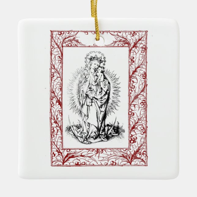 Adorno De Cerámica Navidades Natividad Madonna y Cerámica Child Holly (Anverso)