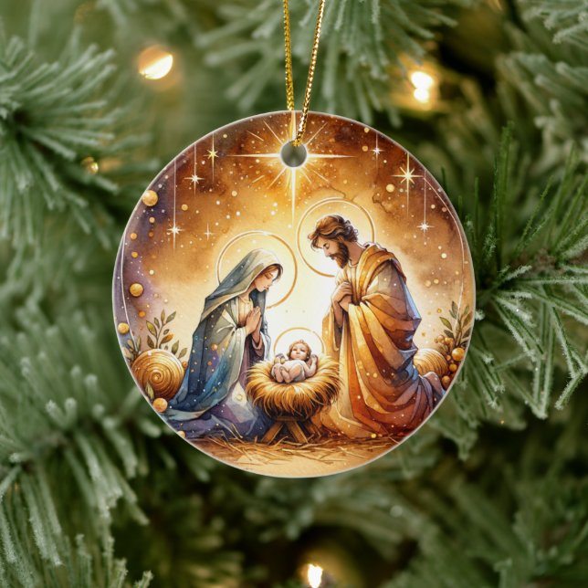 Adorno De Cerámica Navidades Natividad Personalizada Cristiana (Árbol)