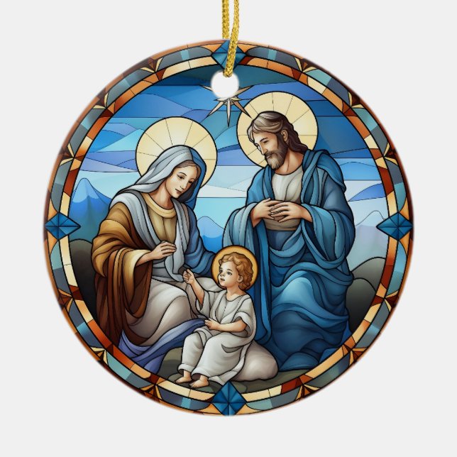 Adorno De Cerámica Navidades Natividad Sagrada Familia (Frente)