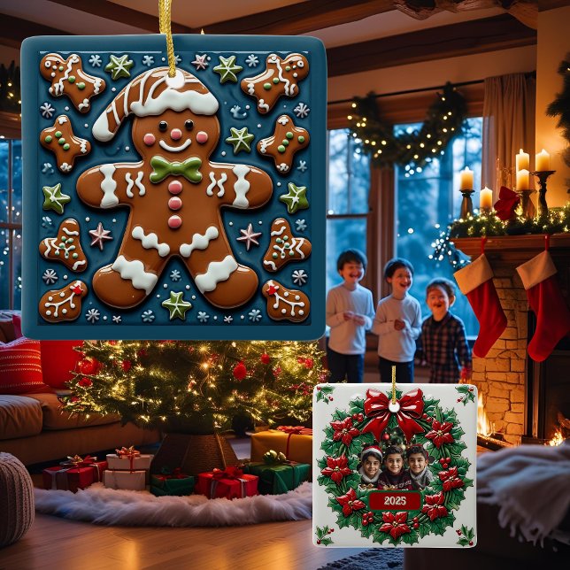 Adorno De Cerámica Navidades Niñando Personalizable masculino de pan  (Subido por el creador)