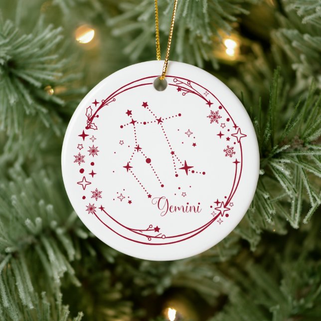 Adorno De Cerámica Navidades Nombre personalizado Gemini Estrellas de (Árbol)