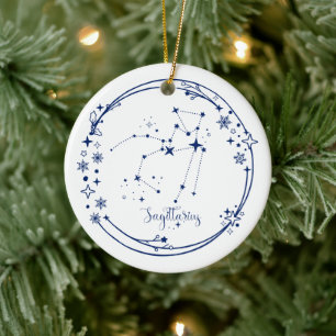 Adorno De Cerámica Navidades Nombre personalizado Sagittarius Zodiac 