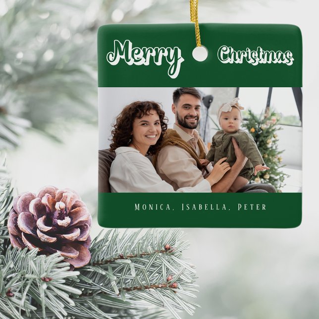 Adorno De Cerámica Navidades nombres de fotos familiares verdes moder (Subido por el creador)