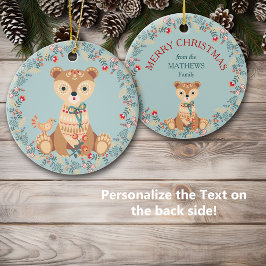 Adorno De Cerámica Navidades Nórdicos de Oso Wreath