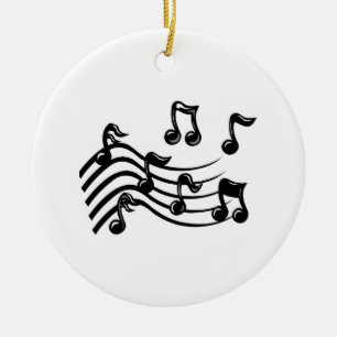 Adorno De Cerámica Navidades notas musicales