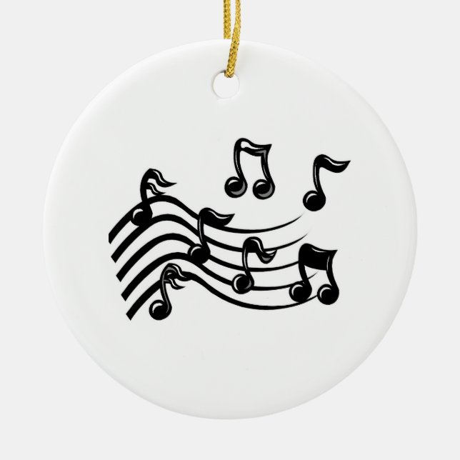 Adorno De Cerámica Navidades notas musicales (Frente)