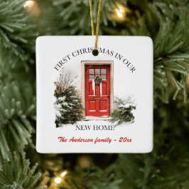 Adorno De Cerámica Navidades nuevos en casa en la escena de las puert