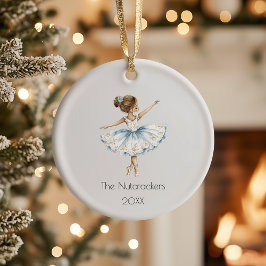 Adorno De Cerámica Navidades Nutcracker Ballerina Watercolor Photo