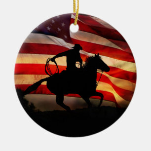 Adorno De Cerámica Navidades occidentales en el País Vaquero Estadou