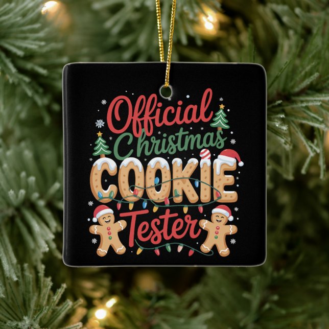 Adorno De Cerámica Navidades oficiales Cookie Tester Crew Baking Xmas (Árbol)