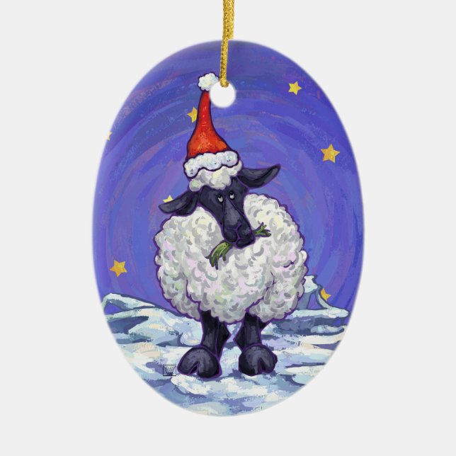 Adorno De Cerámica Navidades ovinos (Frente)