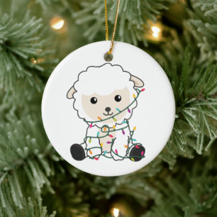 Adorno De Cerámica Navidades ovinos Niegan ovejas animales de inviern