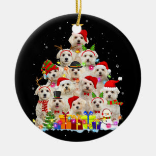 Adorno De Cerámica Navidades Pajama Maltés Árbol Navidad Regalos Pe