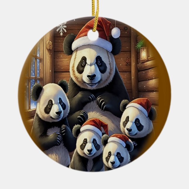 Adorno De Cerámica Navidades Panda Bear (Frente)