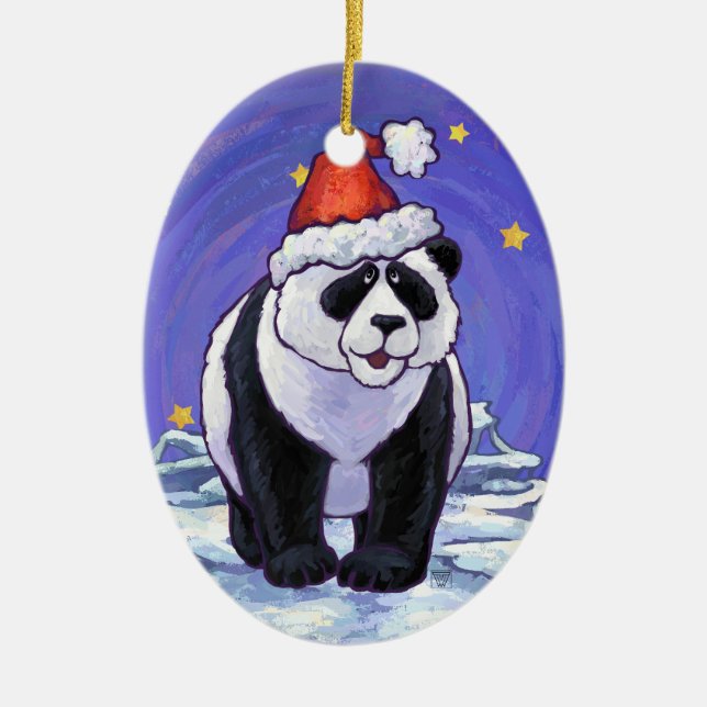 Adorno De Cerámica Navidades Panda Bear (Frente)