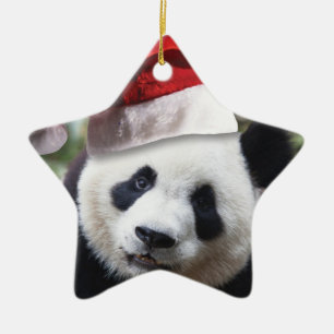 Adorno De Cerámica Navidades Panda Bear