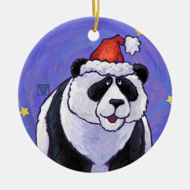Adorno De Cerámica Navidades Panda Bear (Frente)