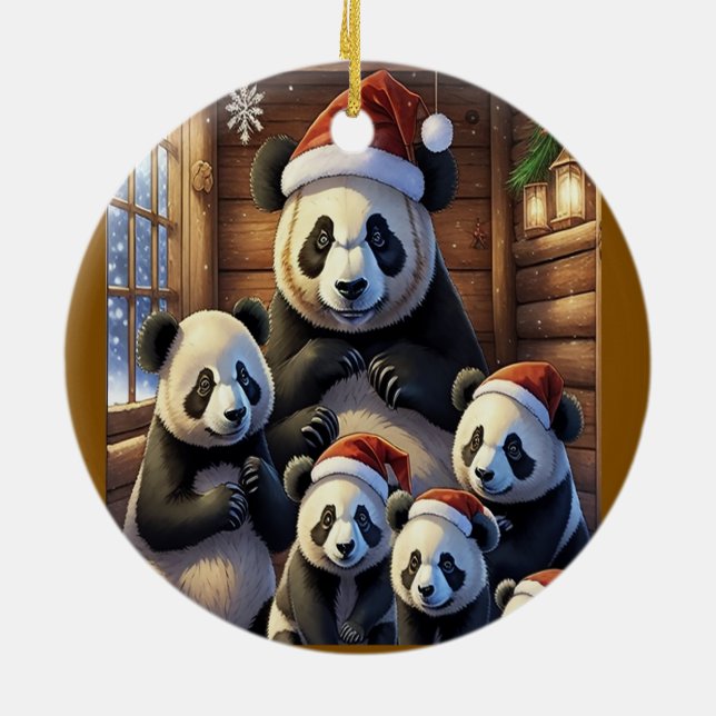 Adorno De Cerámica Navidades Panda Bear (Atrás)