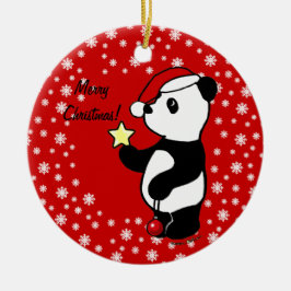 Adorno De Cerámica Navidades Panda en reposo