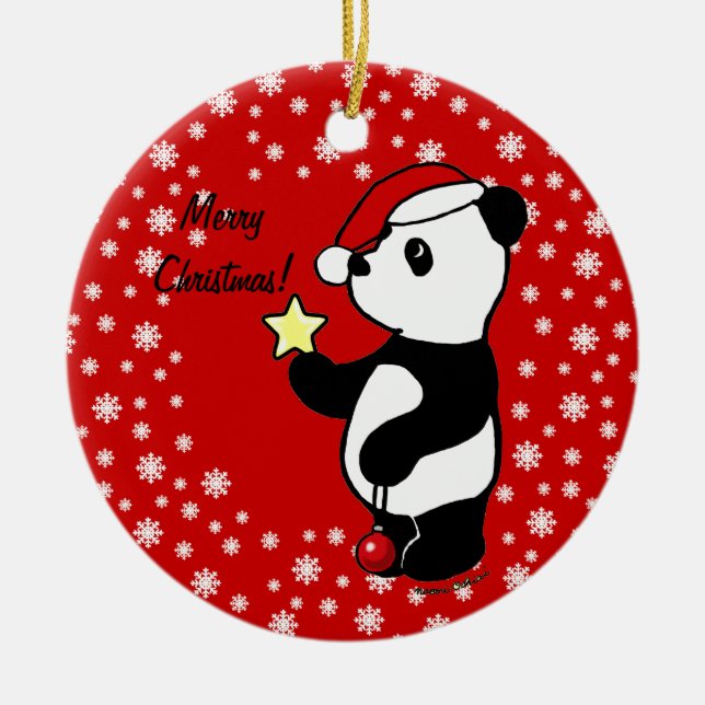Adorno De Cerámica Navidades Panda en reposo (Frente)