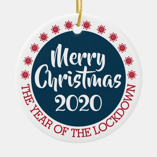 Adorno De Cerámica navidades pandémicos de 2020 con bloqueo de pago r (Frente)