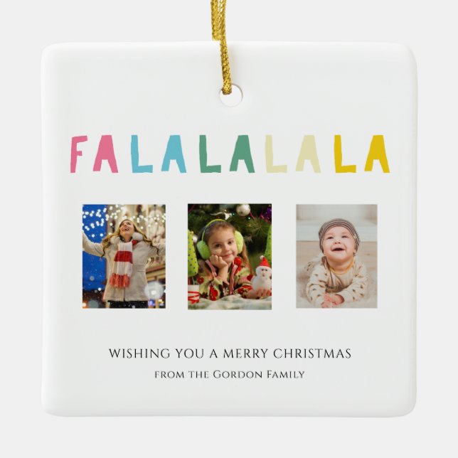 Adorno De Cerámica Navidades Pastel Cita Fa La 3 Collage de fotos (Anverso)