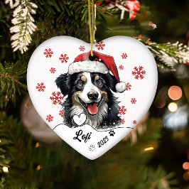 Adorno De Cerámica Navidades Pastor Australiano Perro Personalizado