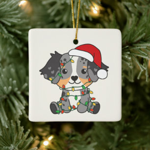 Adorno De Cerámica Navidades Pastores Australianos Animales De Invier