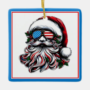 Adorno De Cerámica Navidades patrióticos/estadounidenses