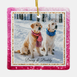Adorno De Cerámica Navidades Perro Mascota cachorro Purpurina púrpura