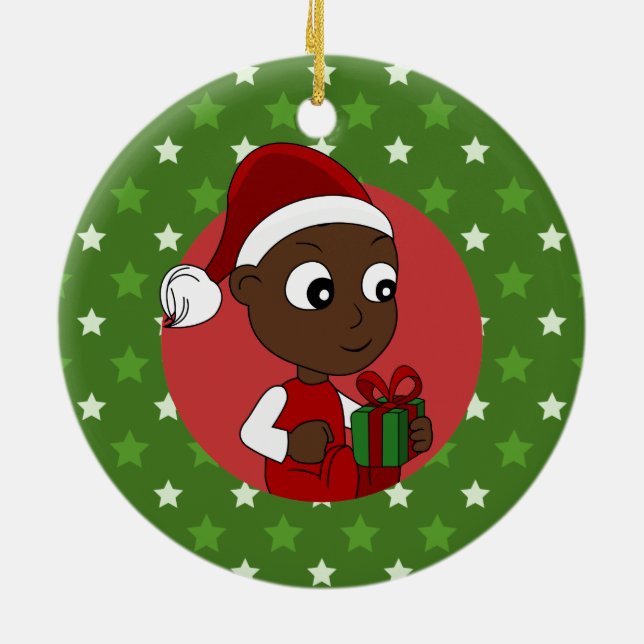 Adorno De Cerámica Navidades personalizado de bebé (Atrás)