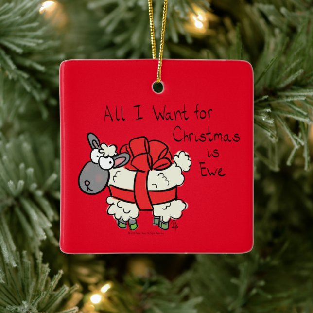 Adorno De Cerámica Navidades Personalizado de ovejas (Árbol)