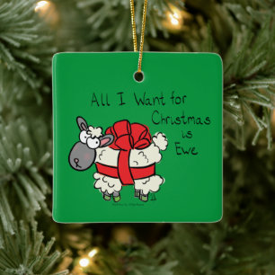 Adorno De Cerámica Navidades Personalizado de ovejas