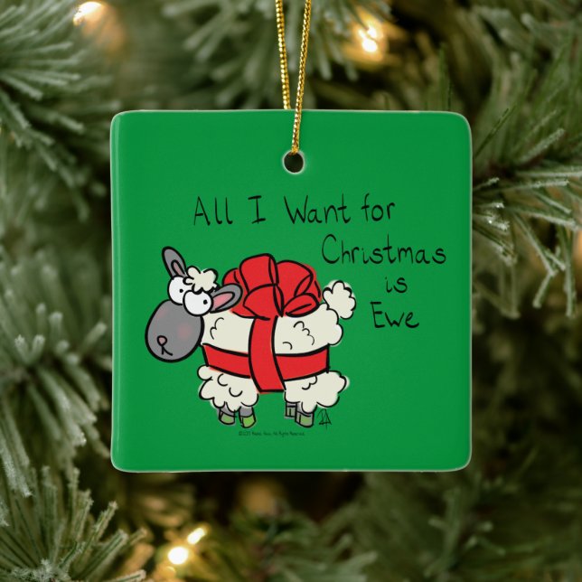 Adorno De Cerámica Navidades Personalizado de ovejas (Árbol)