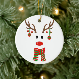 Adorno De Cerámica Navidades Personalizado de renos
