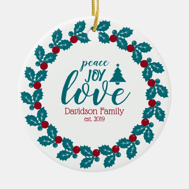 Adorno De Cerámica Navidades personalizados (Frente)