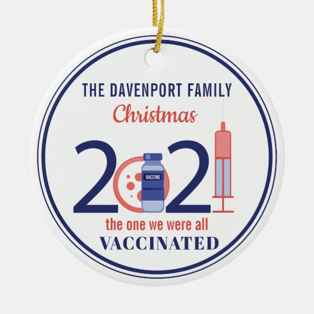 Adorno De Cerámica navidades personalizados 2021 (Frente)