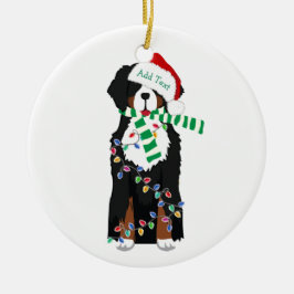 Adorno De Cerámica Navidades personalizados Bernese Mountain Holiday 