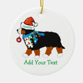 Adorno De Cerámica Navidades personalizados Bernese Mountain Naughty 