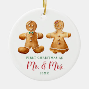 Adorno De Cerámica Navidades personalizados casados con la pareja Gin