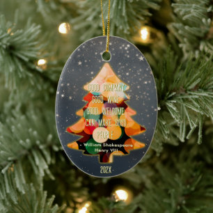 Adorno De Cerámica Navidades personalizados cita elegante moderna