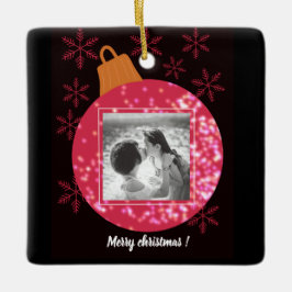 Adorno De Cerámica navidades personalizados collage de fotos negras e