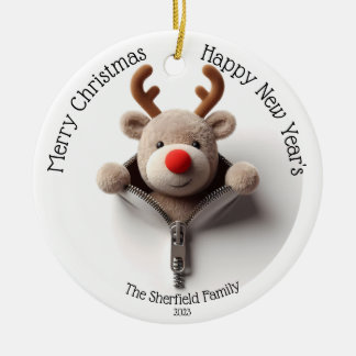 Adorno De Cerámica Navidades personalizados con cremallera para renos