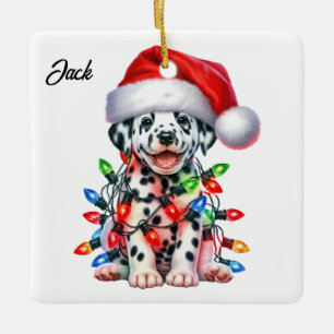 Adorno De Cerámica Navidades personalizados dalman con Santa Hat