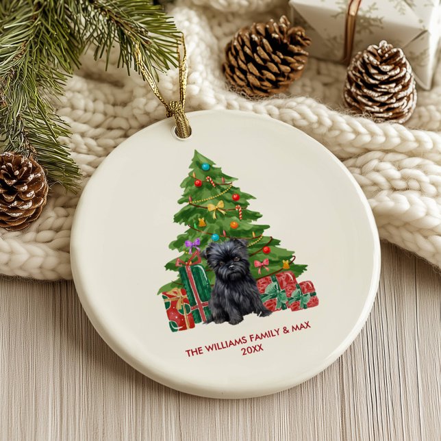 Adorno De Cerámica Navidades personalizados de Affenpinscher Dog (Subido por el creador)