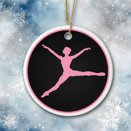 Adorno De Cerámica Navidades personalizados de bailarina negra rosa