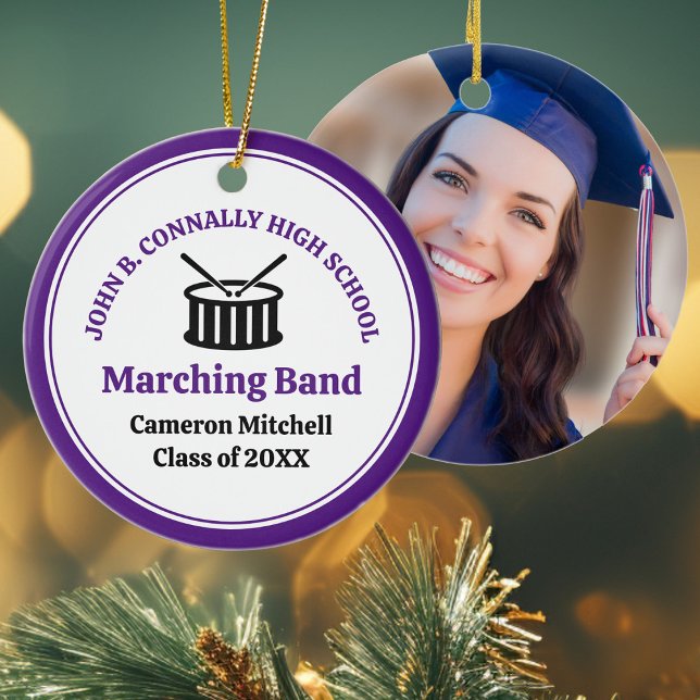 Adorno De Cerámica Navidades Personalizados de banda morada de secund (Subido por el creador)